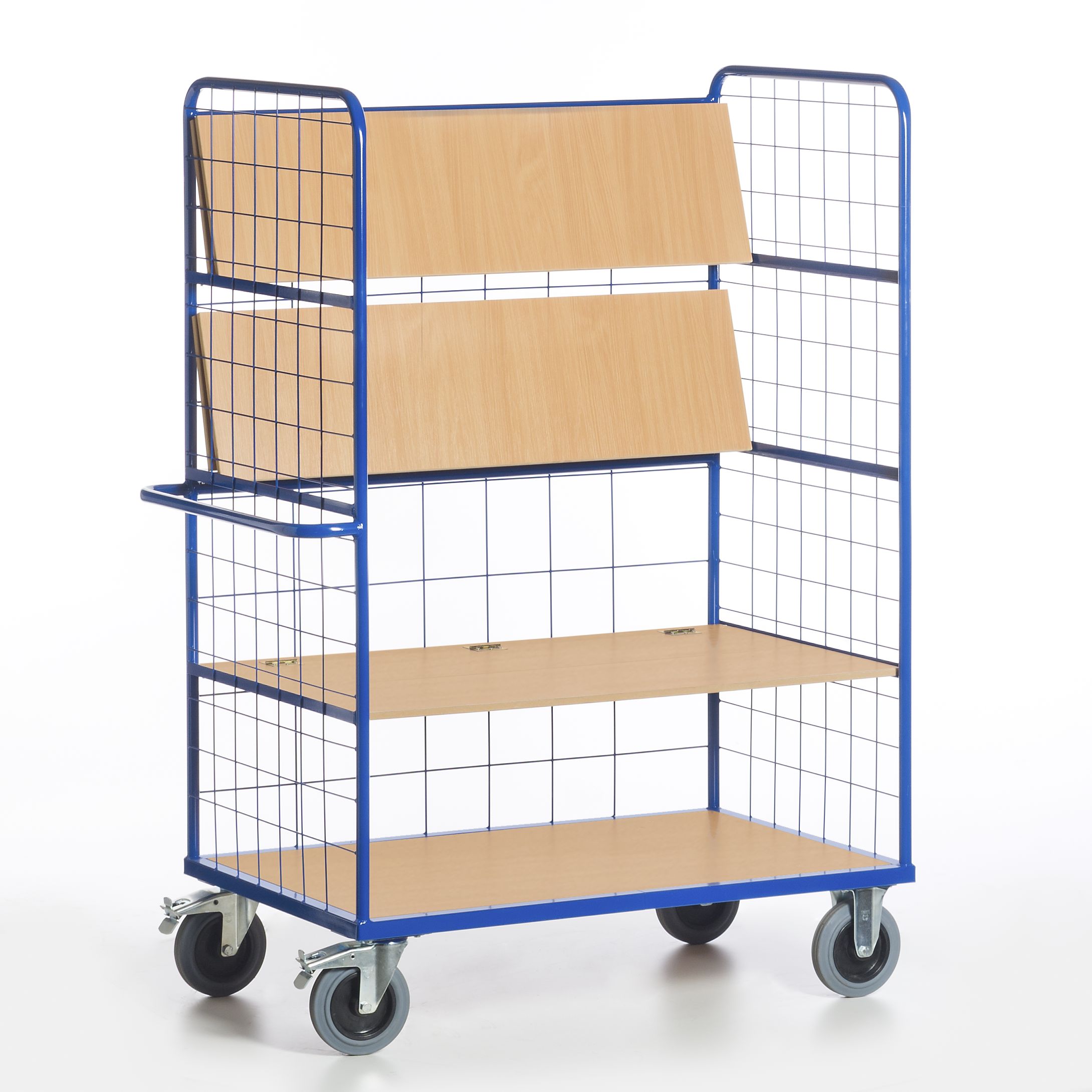 Chariot à étages pliant à grille haute